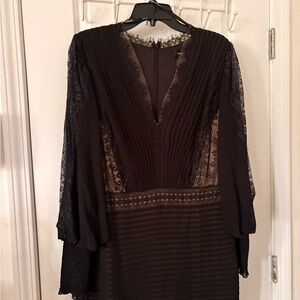Tadashi Shoji Black Lace Trim Dress